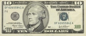 US $10 bill